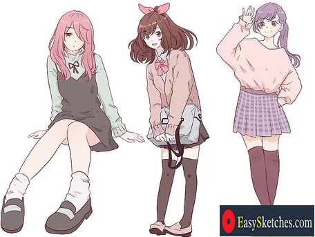 How To Draw Five Different Anime Characters From TV And Manga